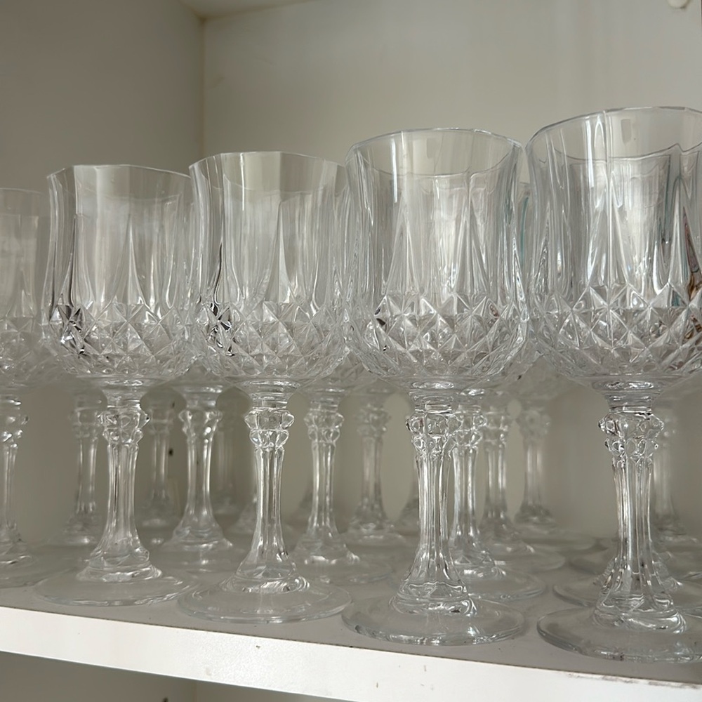 Made in France: Set of 20 Crystal Wine Glasses - Longchamp Cristal D’Arques